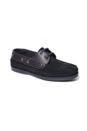 Siyah Nubuk Deri Günlük Loafer Ayakkabı 30D20