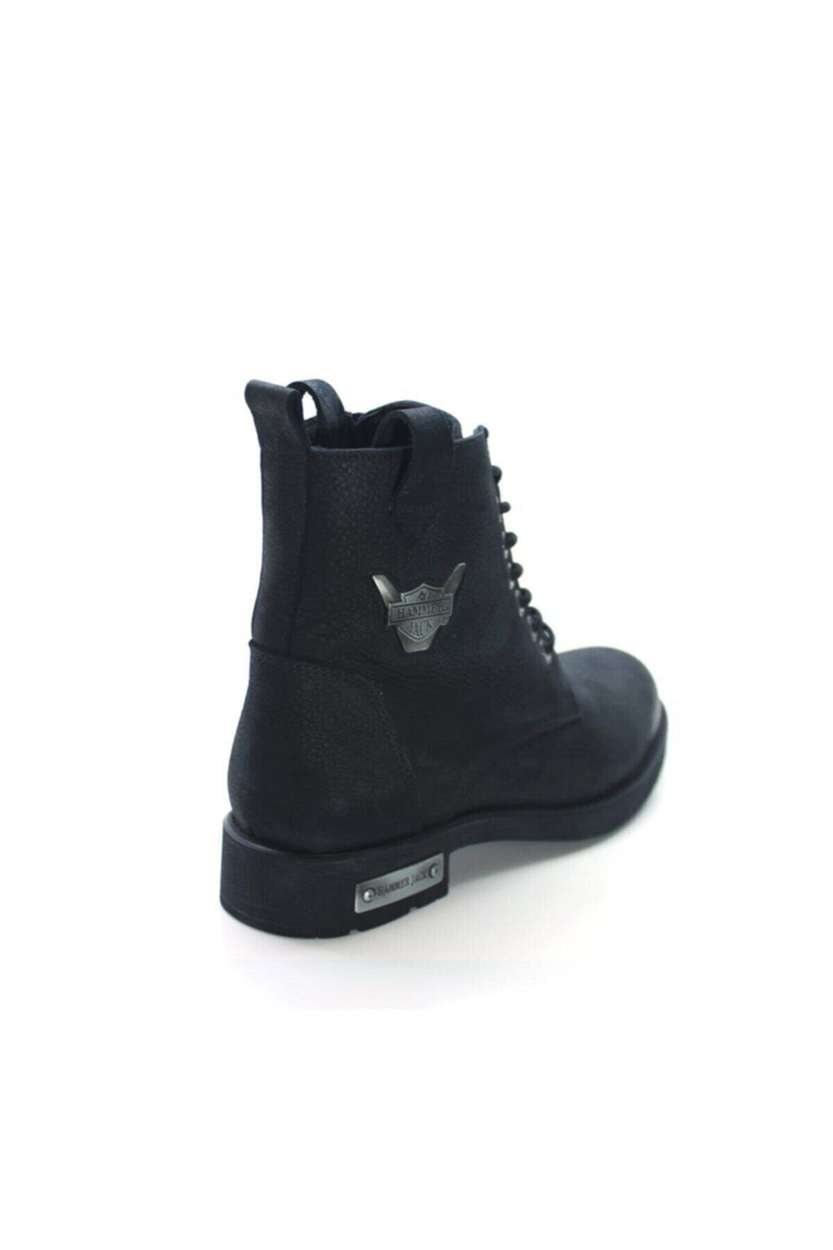 بوت Hammer Jack بلند مردانه مشکی شسته شده Nubuck 102 15200-m اورجینال - تصویر 3