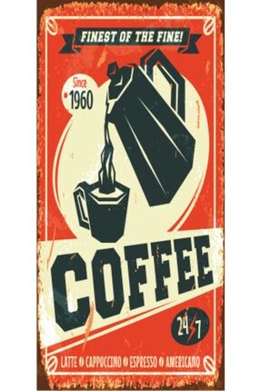 Coffee (10 Cm X 20 Cm) Mini Retro Ahşap Poster 417000327