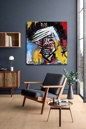 Jean Michel - Basquiat Portrait Of Andy Warhol Kanvas Tablo ANDYWRHLPORT