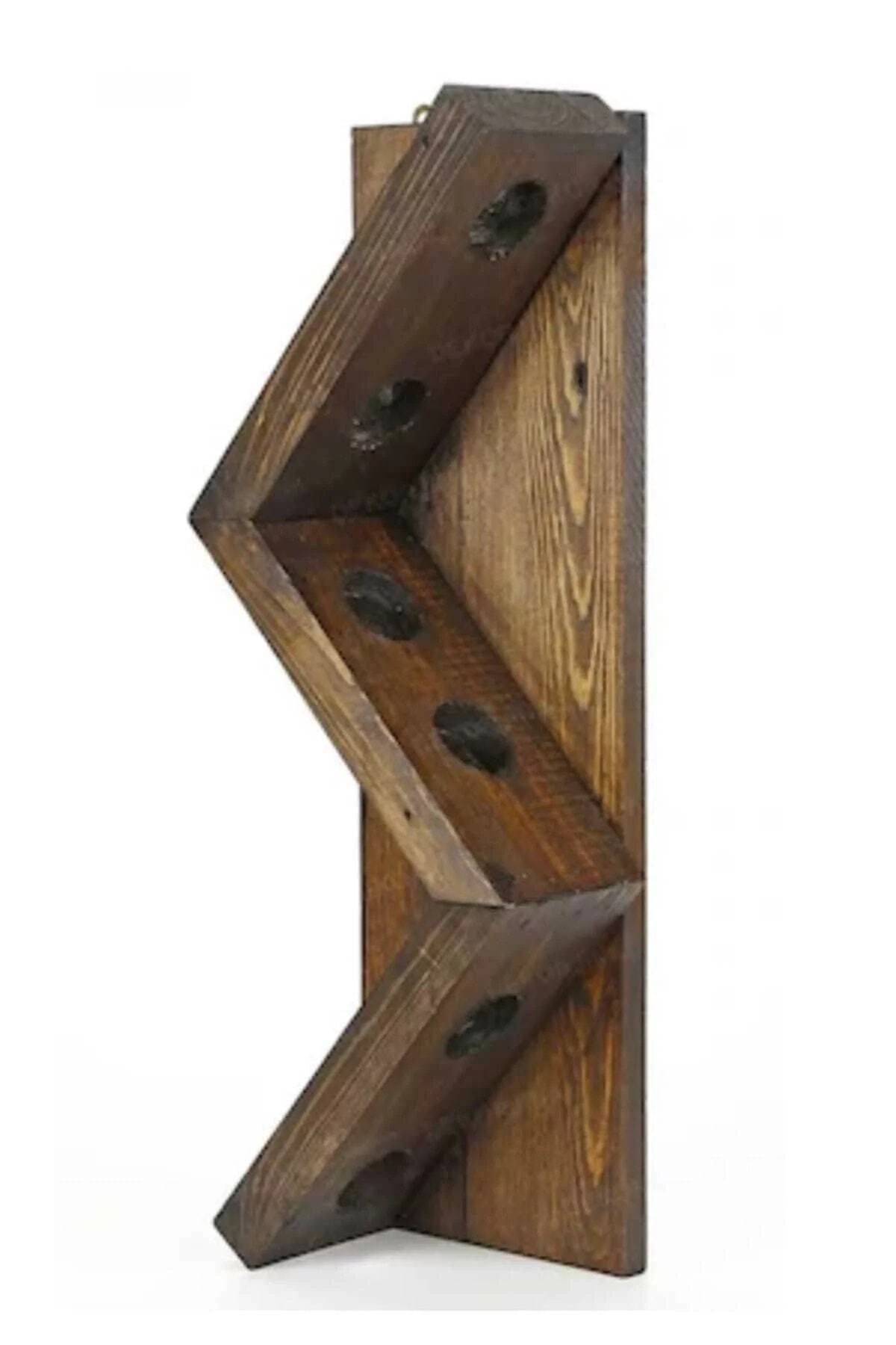 Genel Markalar Ahşap Şaraplık Standı 6'lı Içki Standı Dekoratif Mutfak Rafı Dekoratif Raf