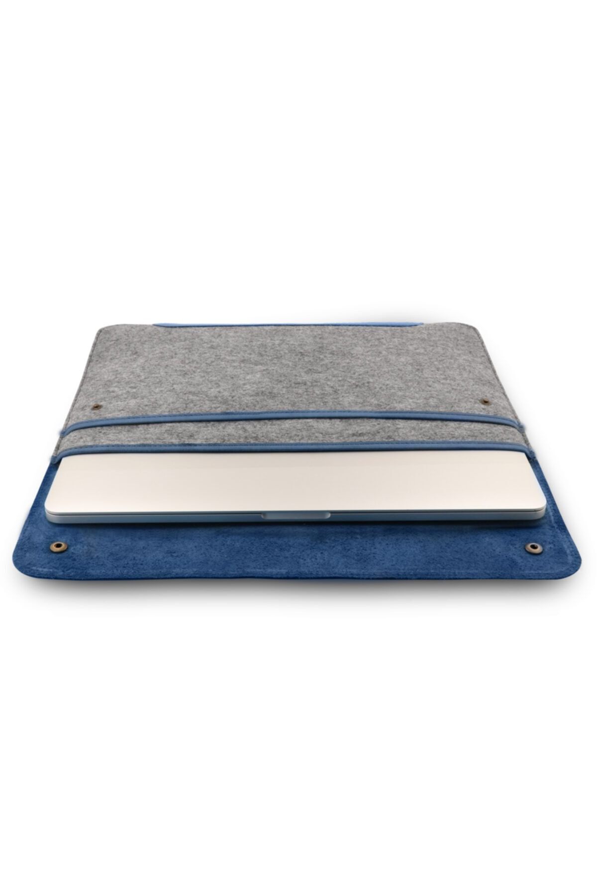 کیف نوت بوک آبی چرم واقعی و نمد 13.3 اینچ MacBook Pro Case Blue MegaGear