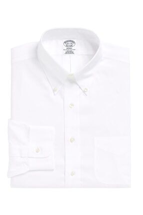Erkek Beyaz Non İron Regent Kesim Düğmeli Yaka Klasik Gömlek 0-09932026