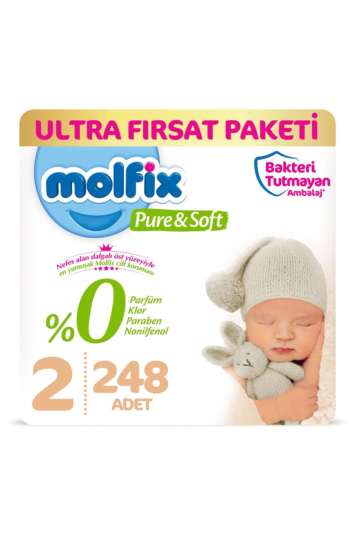 molfix pure soft bebek bezi 2 beden mini ultra firsat paketi 248 adet fiyati yorumlari trendyol