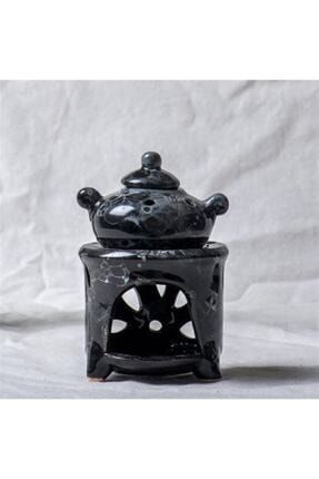 Dekoratif Demlik Çaydanlık Tasarımlı Buhurdanlık Siyah P888S2288