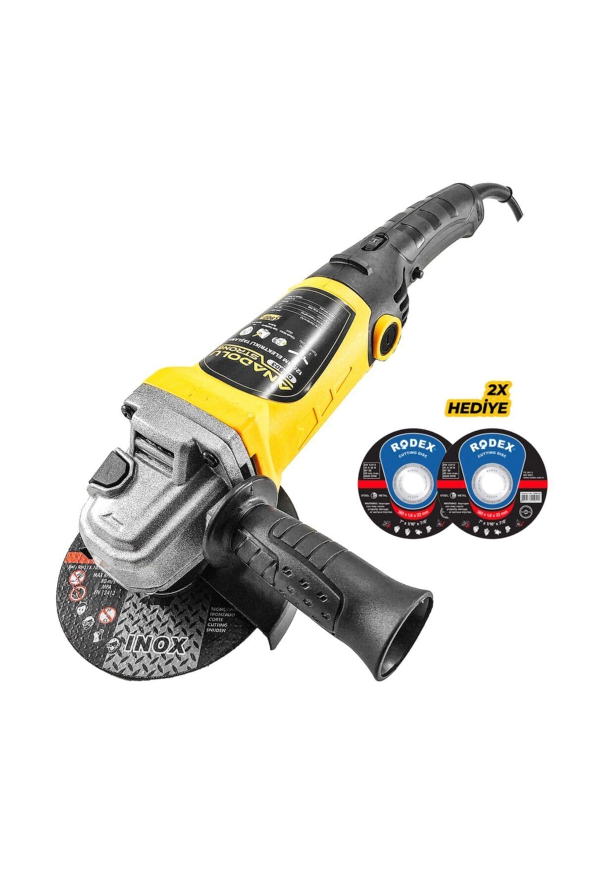 Devir Ayarlı Spral Taşlama Makinası Avuç İçi Taşlama 115 mm 2 Adet Disk Dm803 - 2