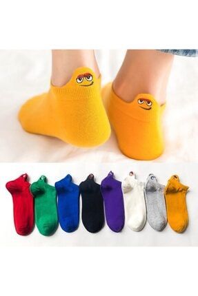 8' Li Unisex Renkli Emojili Nakışlı Işlemeli Çorap çrpmnya-Emoji01