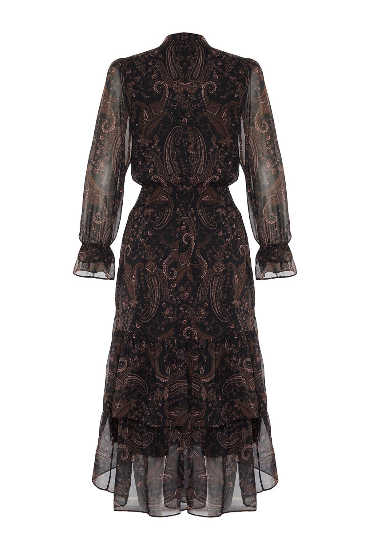 Trendyol Collection-Mehrfarbiges, gewebtes Winterkleid mit Neckholder TWOAW21EL1448 16