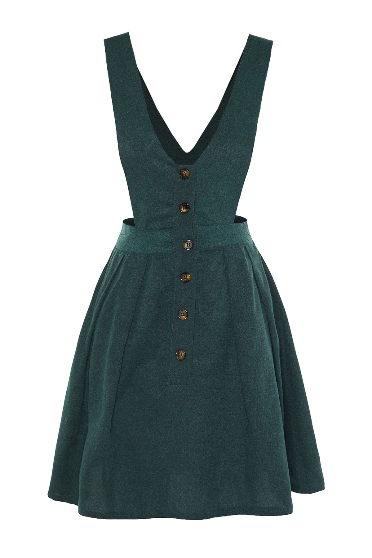 Trendyol Collection-Khakifarbenes, gewebtes Mini-Westenkleid mit Riemchenmuster TWOAW21EL1163 6