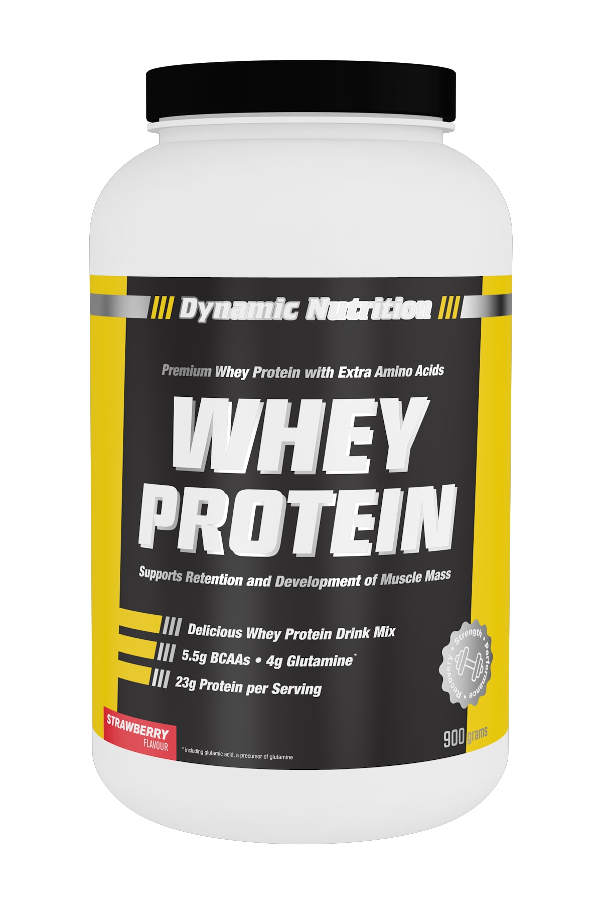 Dynamic Nutrition Whey Protein Tozu 900 gr Çilek Aromalı + Shaker + 6 Adet Multi C Saşe