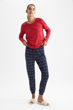 DeFacto Fall In Love Regular Fit Yıldız Desenli Pijama Altı