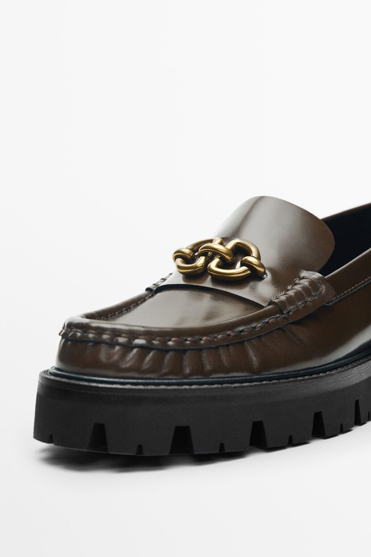Massimo Dutti Maksi Tırtıklı Tabanlı Deri Makosen VB7734
