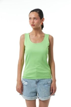 Kalın Askılı Basic Bluz Neon Yeşil TYC00441830836