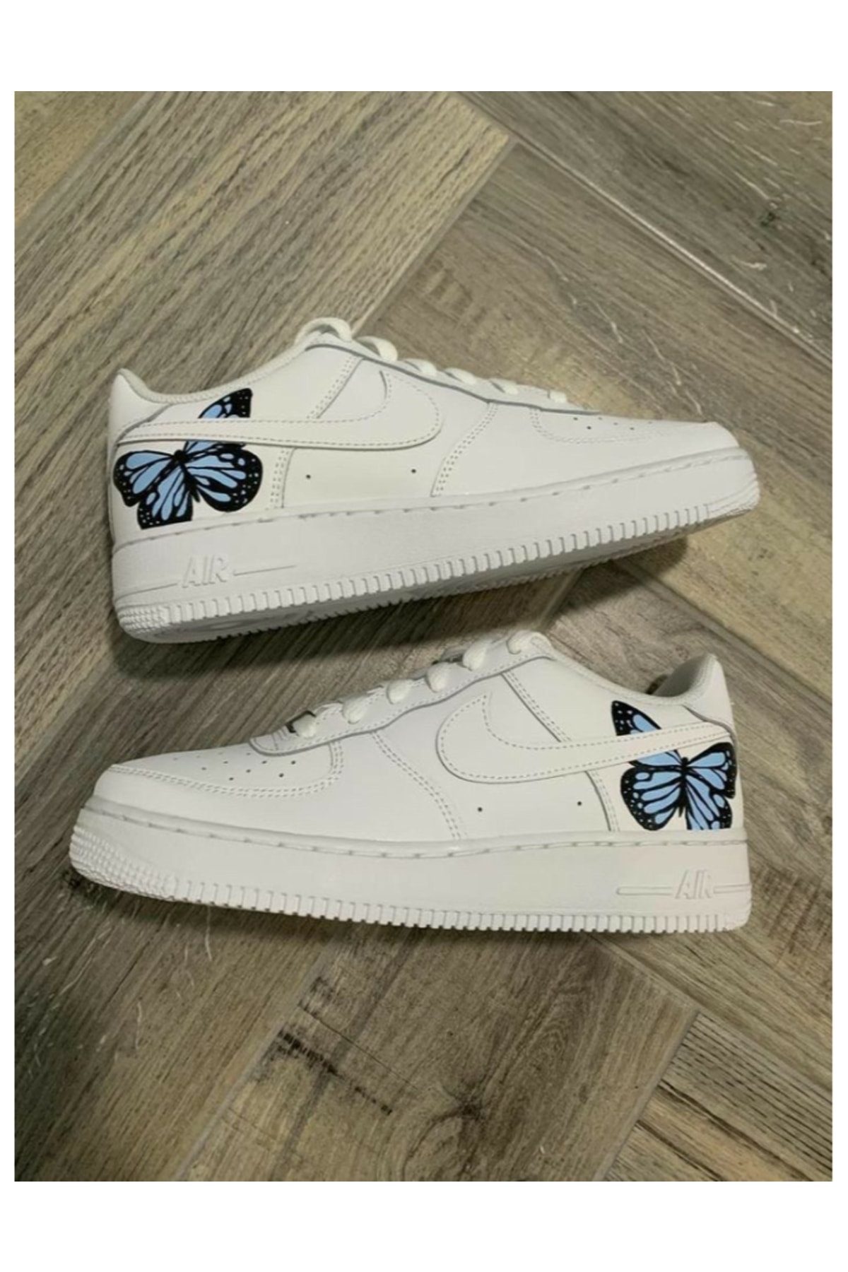 SOFFİANDO Beyaz - Af1 Custom Sneaker El Sanatı Spor Ayakkabı