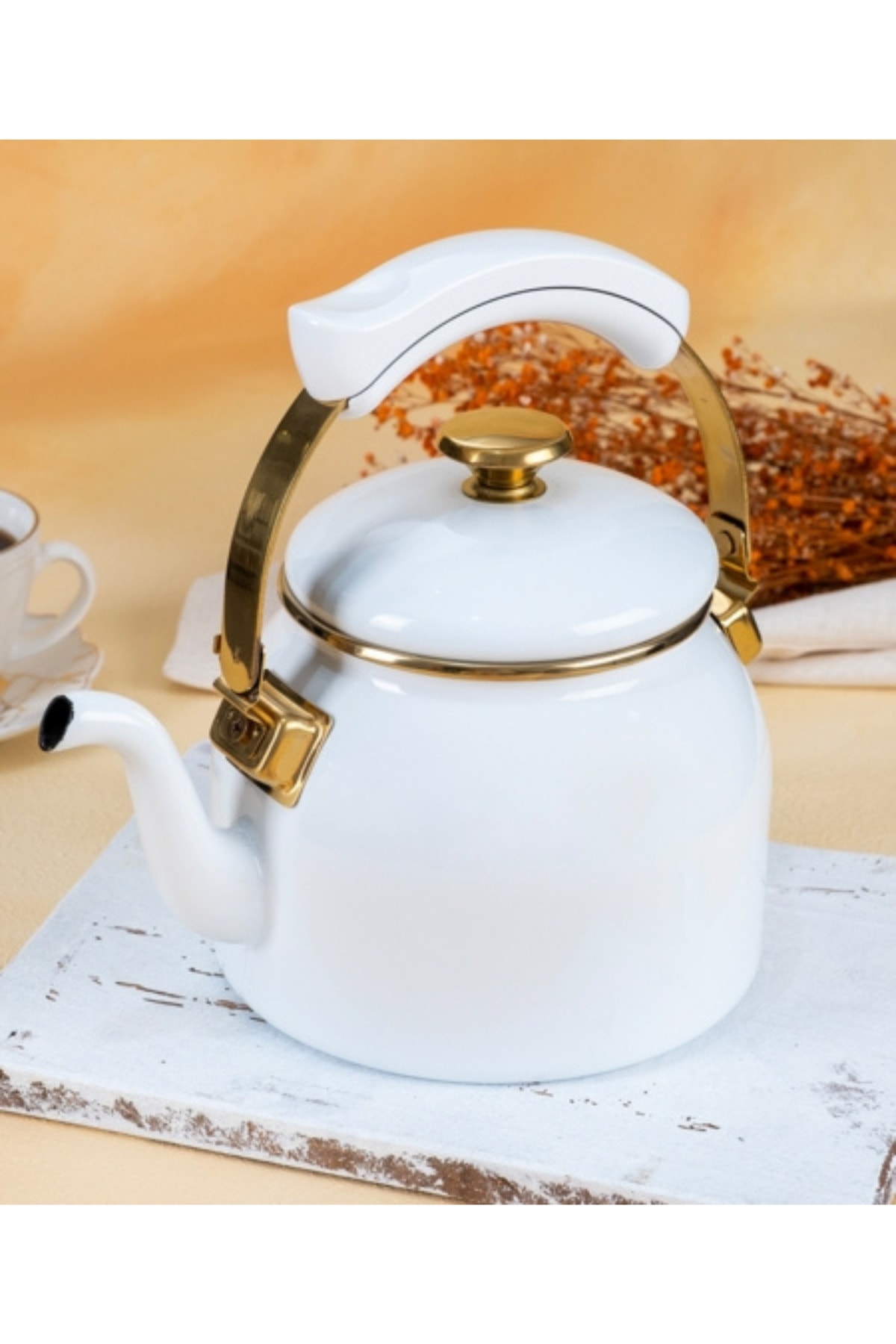 ACAR قابلمه چای گیاهی میناکاری شده Qualita-fit سفید - Xap-22-0360-6