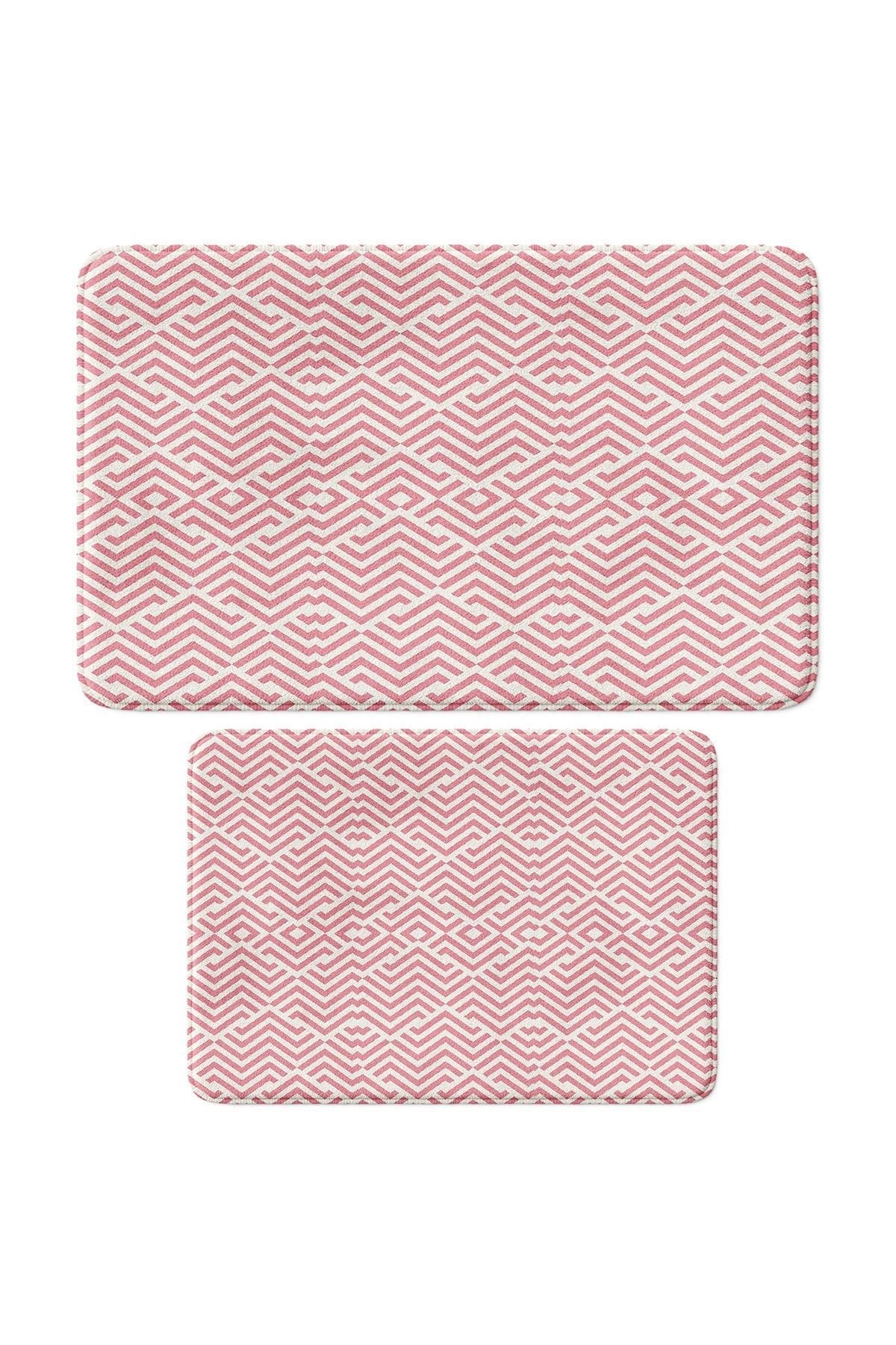 Cute Printed 2-Piece Bath Mat Set - Non-Slip Base, Machine Washable, 50x80cm And 40x60cm