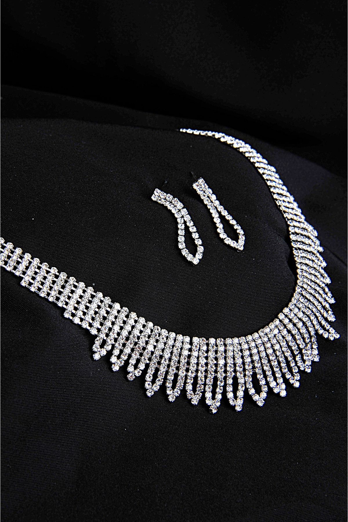 Silver plated necklace set sale