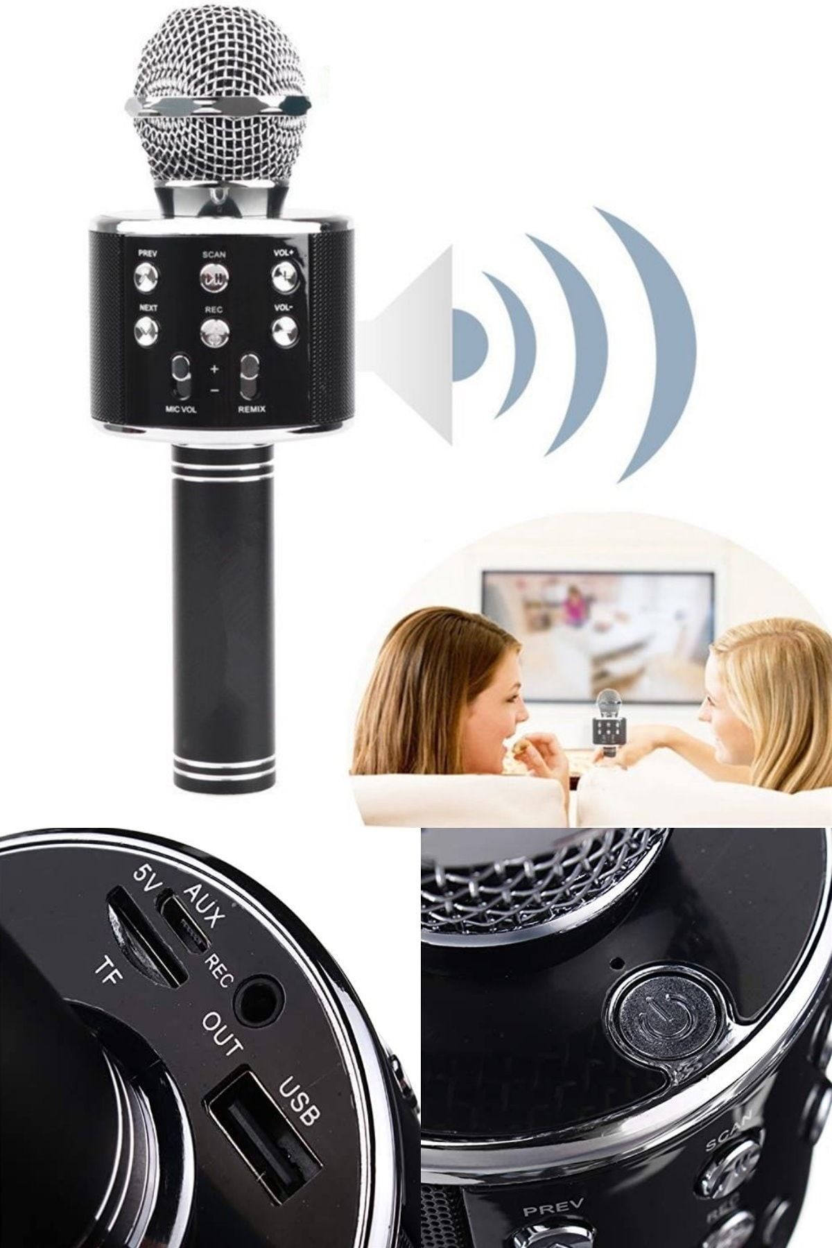 Midday-Karaoke Microphone Speaker with Bluetooth Connection Offering High Quality Sound Experience 6