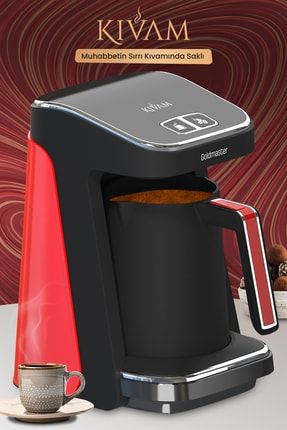 Kıvam Kırmızı Geniş Hazneli Akıllı Yerleştirme Patentli Türk Kahve Makinesi GM8380K