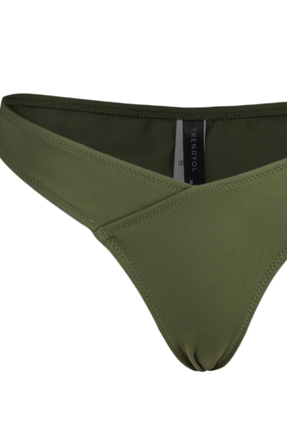 Trendyol Collection-Khakifarbene, reguläre Bikinihose mit V-Ausschnitt TBESS22BA0024 7