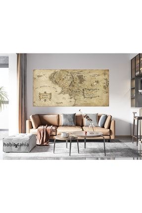 Kanvas Tablo Orta Dünya Haritası Middle Earth Yüzüklerin Efendisi 50x70 Cm Duvar Dekorasyon Tablo lotrharita50x70