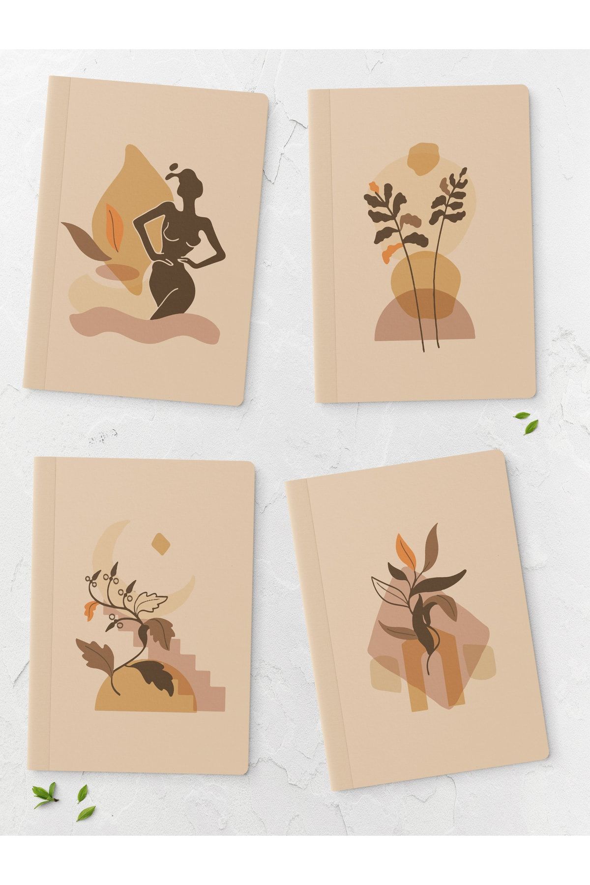 Postifull Estetik Çizgisiz Defter Seti - 4 Adet - 14cm*20cm - 64 Sayfa
