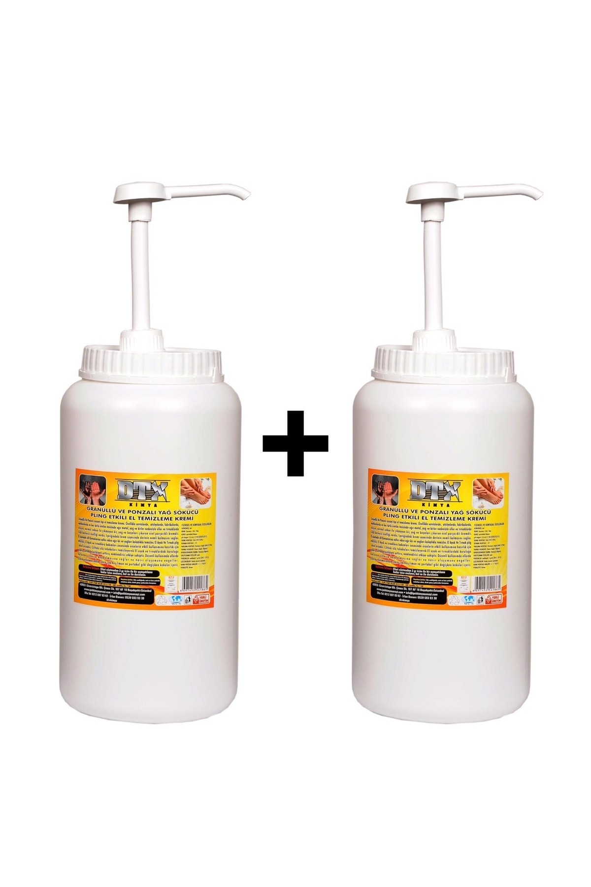 2 Adet Sanayi Tipi Ponza'lı ( Talaşlı ) El Temizleme Kremi ( Sabunu) 3 Kg