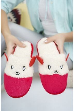 Mera Kadın Içi Yünlü Kulak Detaylı Ev Terliği