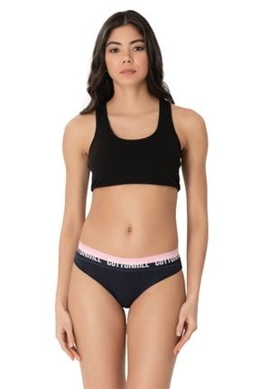 Lacivert Basic Spor Kalın Lastikli Pamuk Kadın Bikini Külot CTNHLL0961
