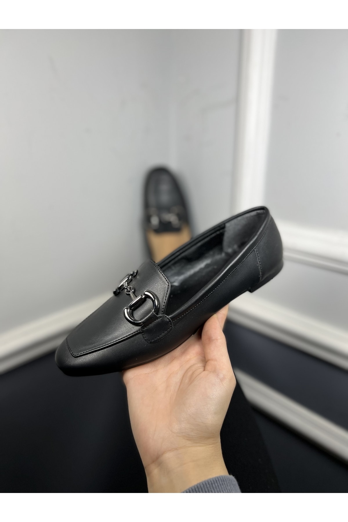 Modabu Ayakkabı Tokalı Siyah Makosen