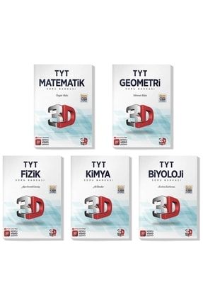 3d 2022 Tyt Matematik Geometri Fizik Kimya Biyoloji Soru Bankası Seti (5 Kitap) 9136051941022