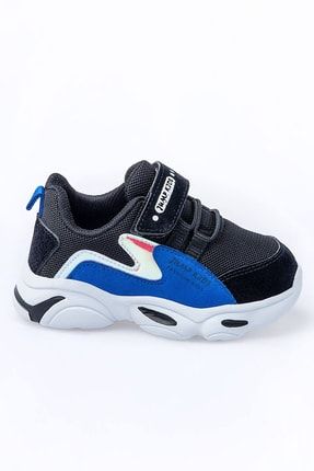 25833 Siyah - Royal Mavi Uniseks Çocuk Günlük Rahat Yürüyüş Sneaker Spor Ayakkabı JA025833121CT