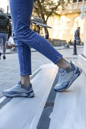 26780 Gri Kadın Günlük Rahat Yürüyüş Koşu Sneaker Spor Ayakkabı