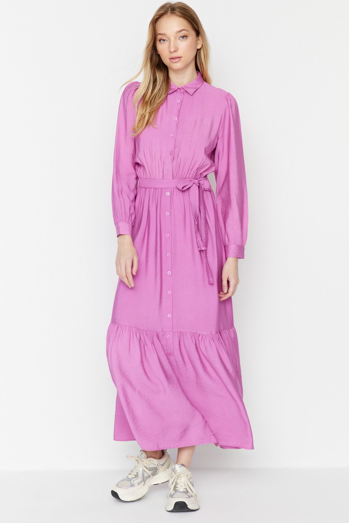Trendyol Modest Kleid Rosa A-Linie