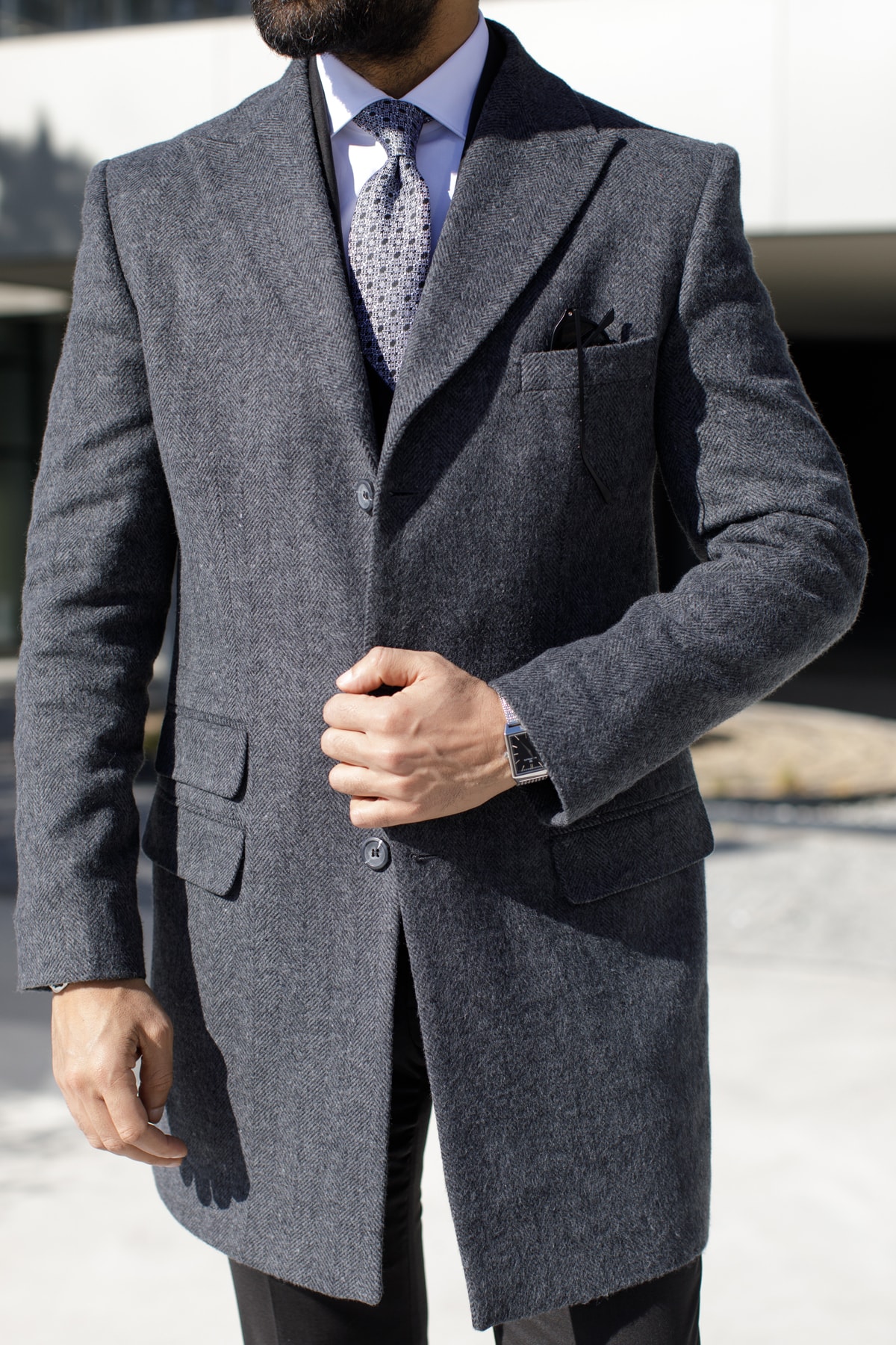 AEK FIORE  Erkek Koyu Gri Palto - Görsel 3