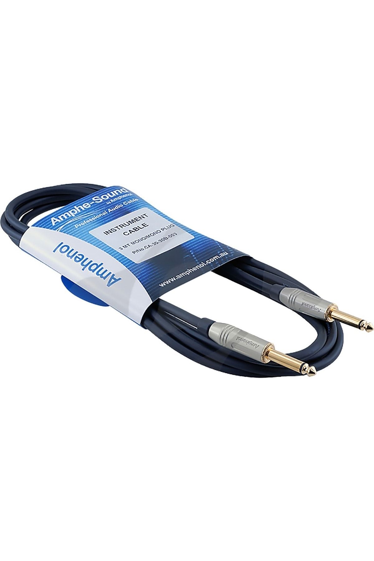 AMPHENOL Audio 6.3mm Mono Gold Jak Erkek 3m Enstrüman Kablosu