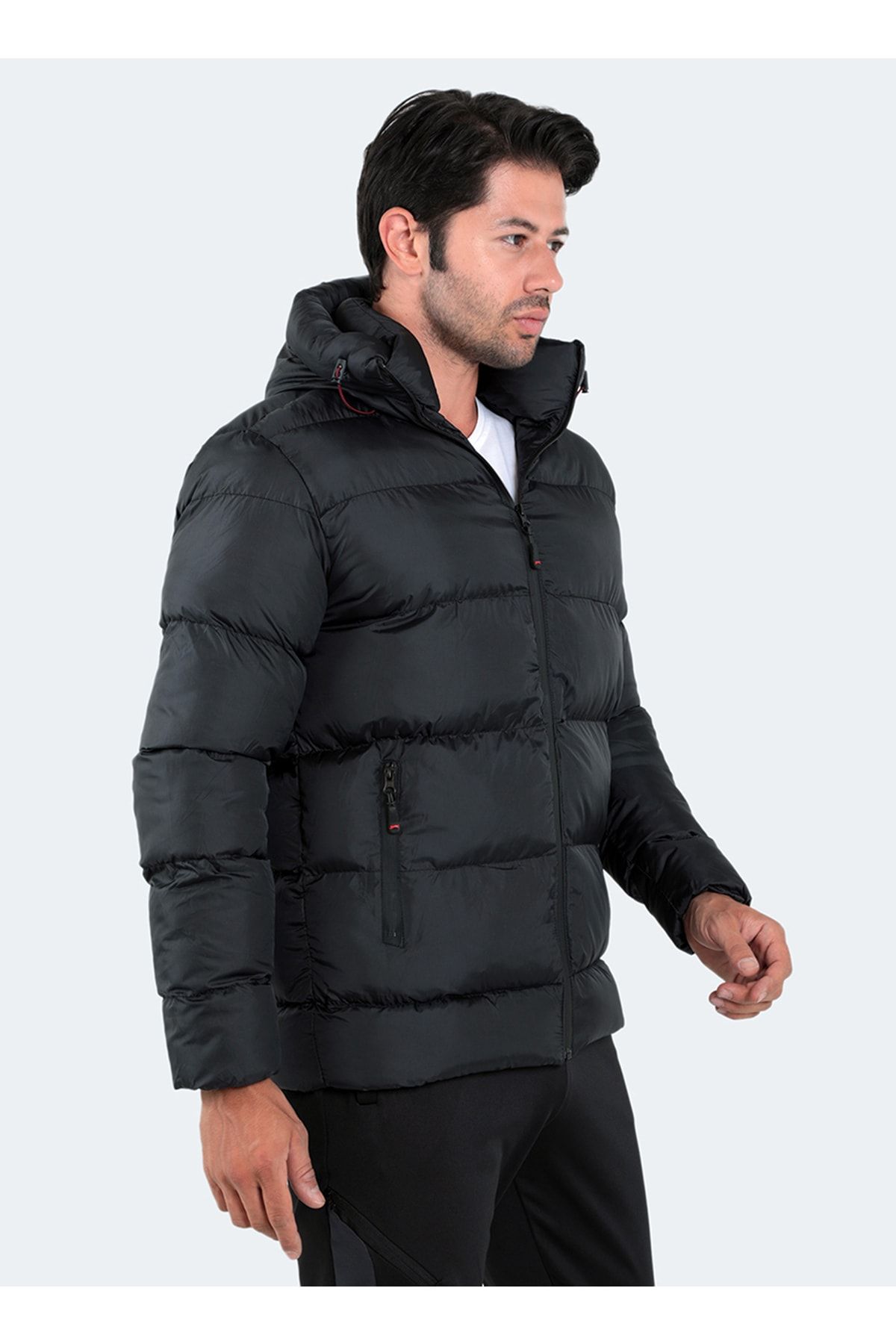 کاپشن مشکی مردانه کت St22je001 500 Hank اورجینال Slazenger