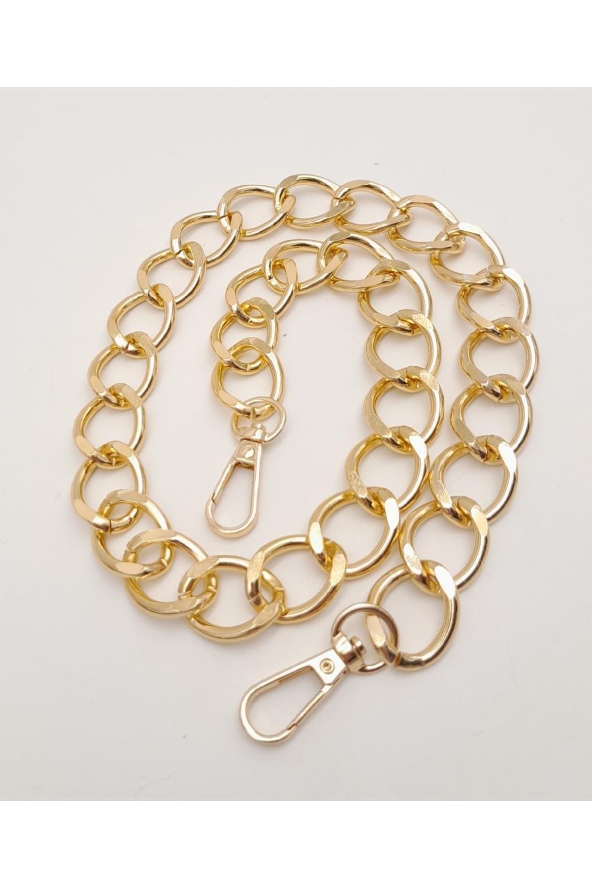 angel çanta aksesuar 60 cm Light Gold Renk Kancalı Geniş Çanta Zinciri