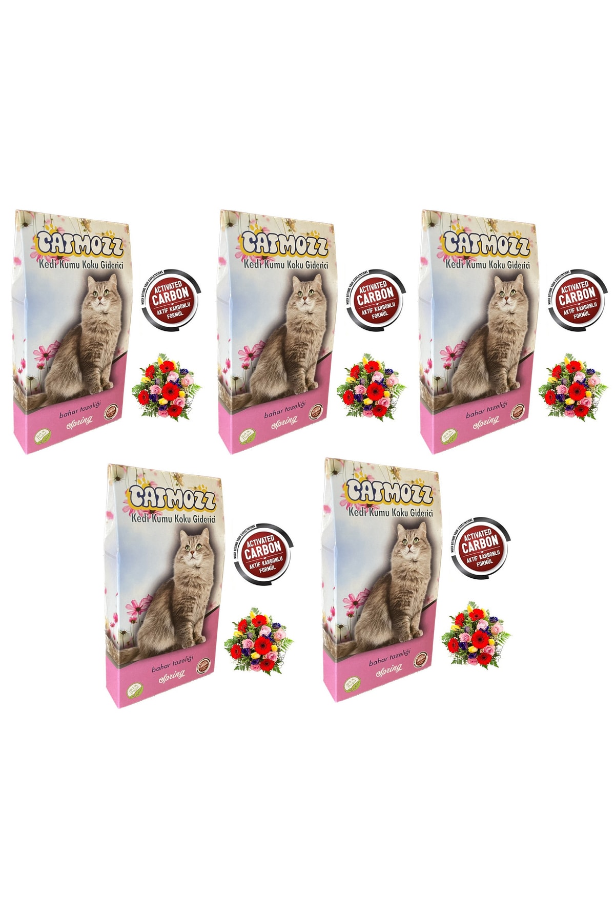 Genel Markalar Spring Aktif Karbonlu Kedi Kumu Bahar Koku Giderici 30 Gr 5 Adet