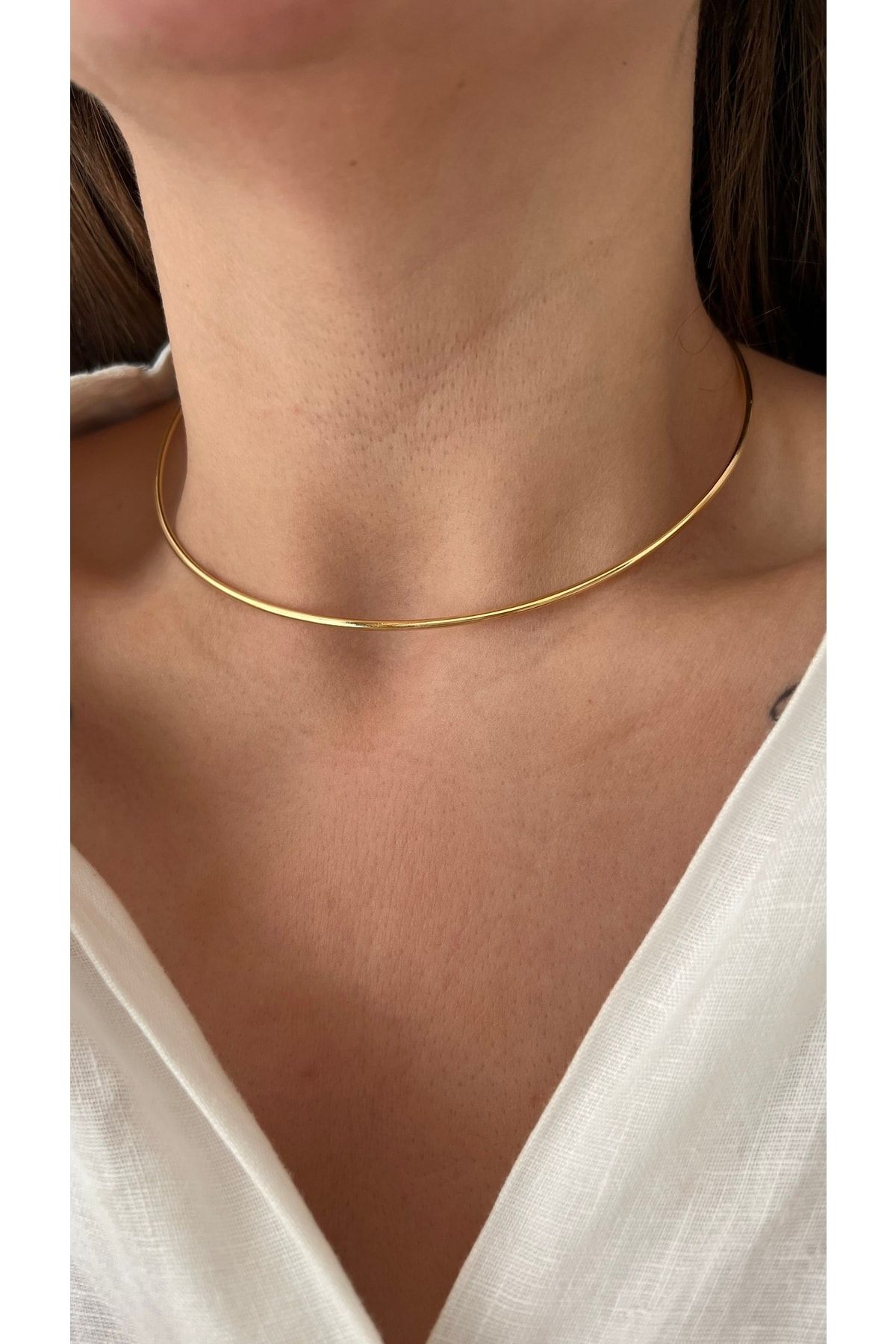 Vi store Gold Plated Ring Collar Choker Trendyol