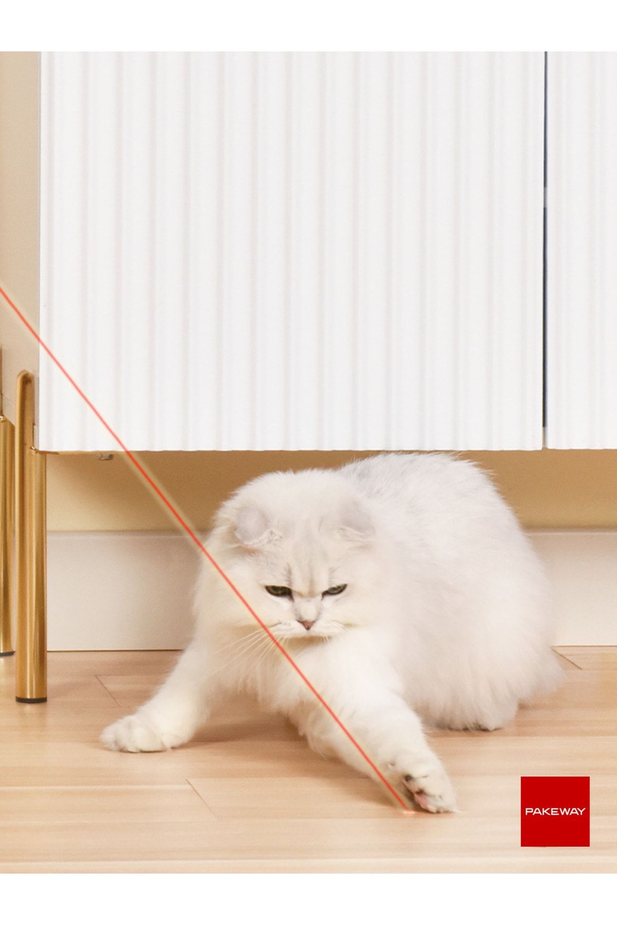 PAKEWAY-''lucky Cat'' Extendable and Retractable Laser Lighted Cat Playing Rod - Pink - 4