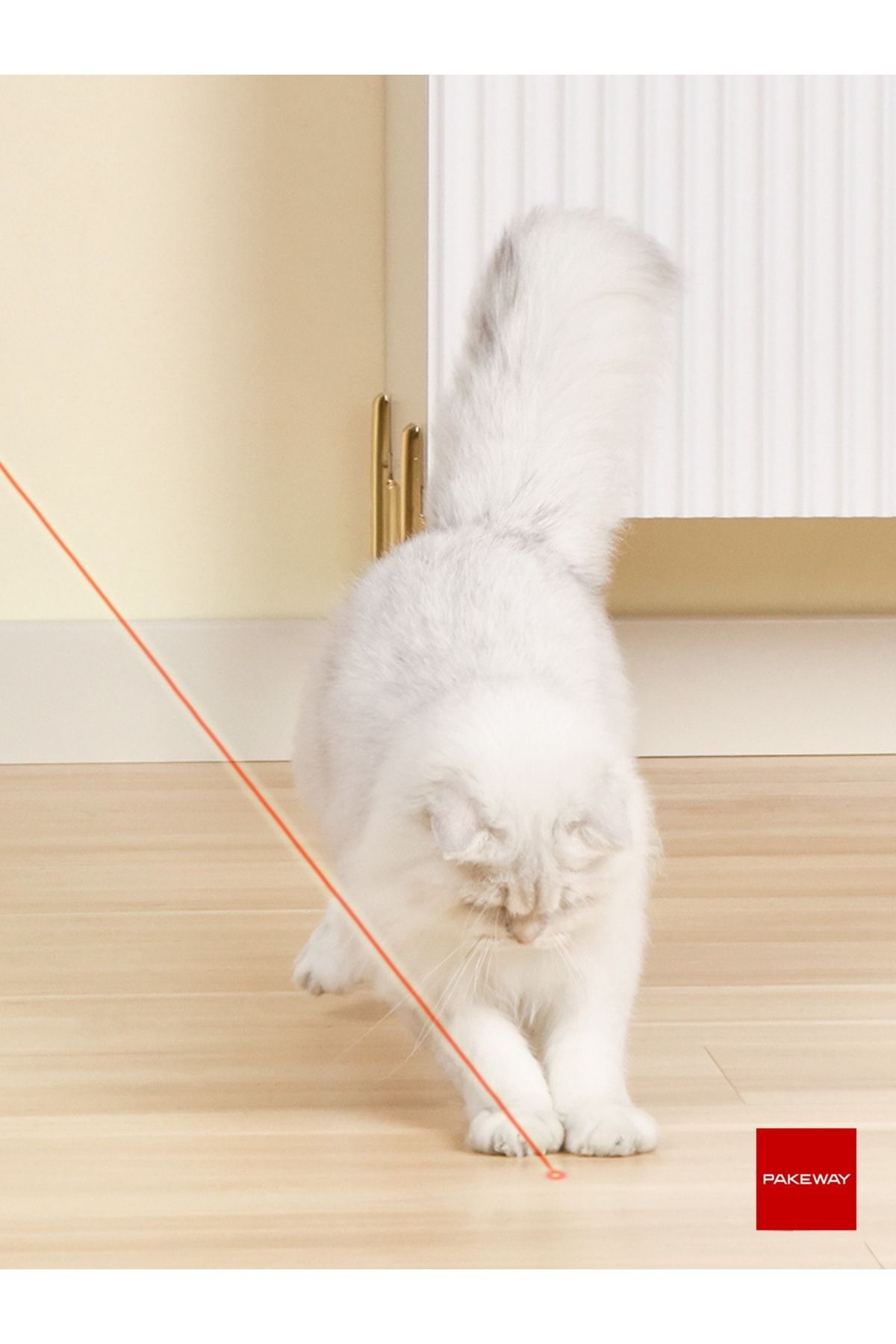 PAKEWAY-''lucky Cat'' Extendable and Retractable Laser Lighted Cat Playing Rod - Pink - 5