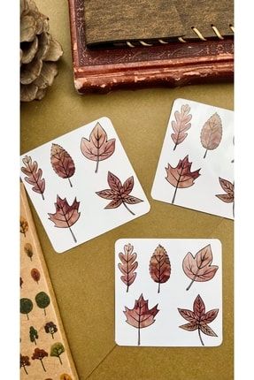 Mini Sonbahar Yaprakları Sayfa Sticker / Bullet Journal Için Uygundur 158