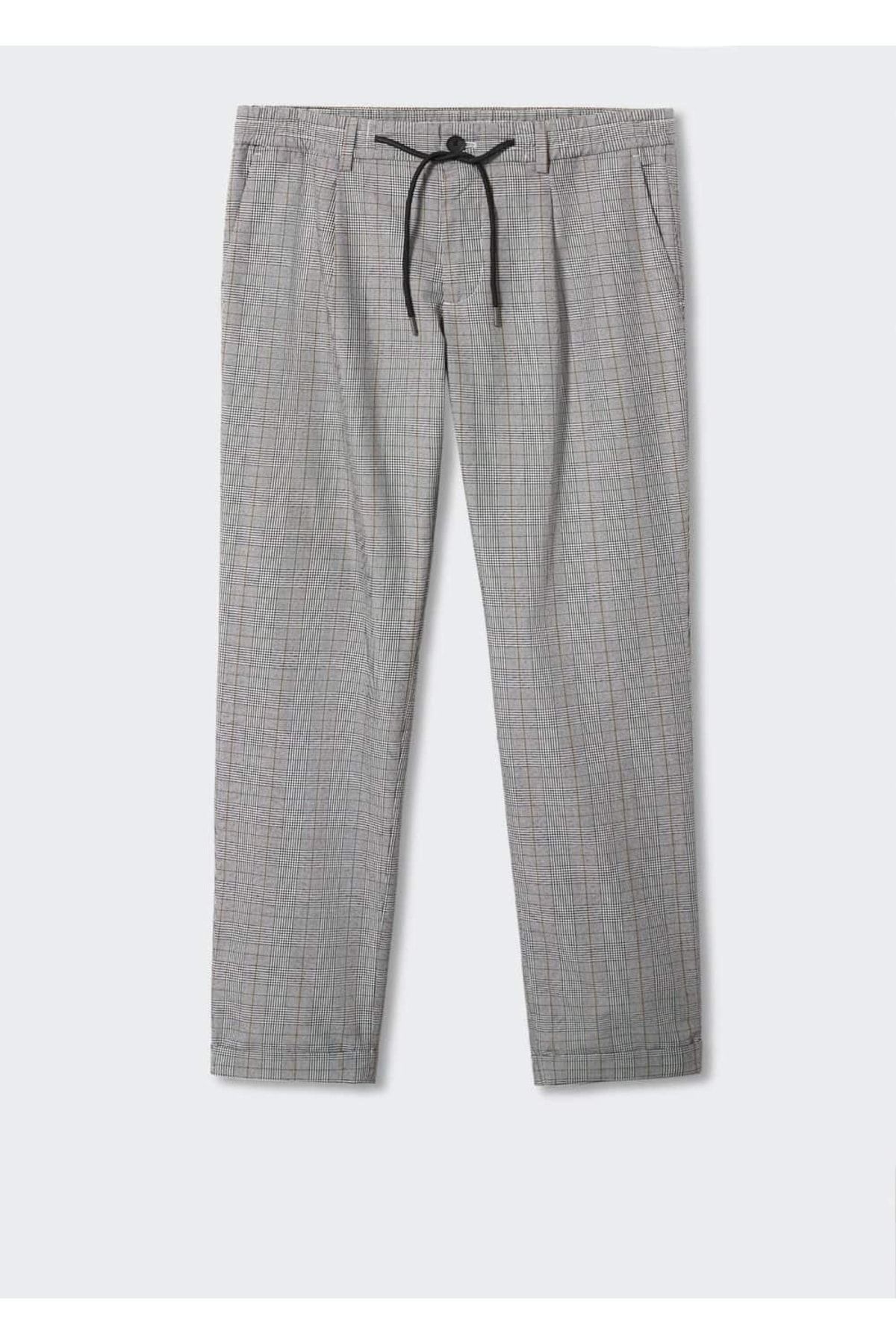 MANGO Man-Checked Jogger Pants 3
