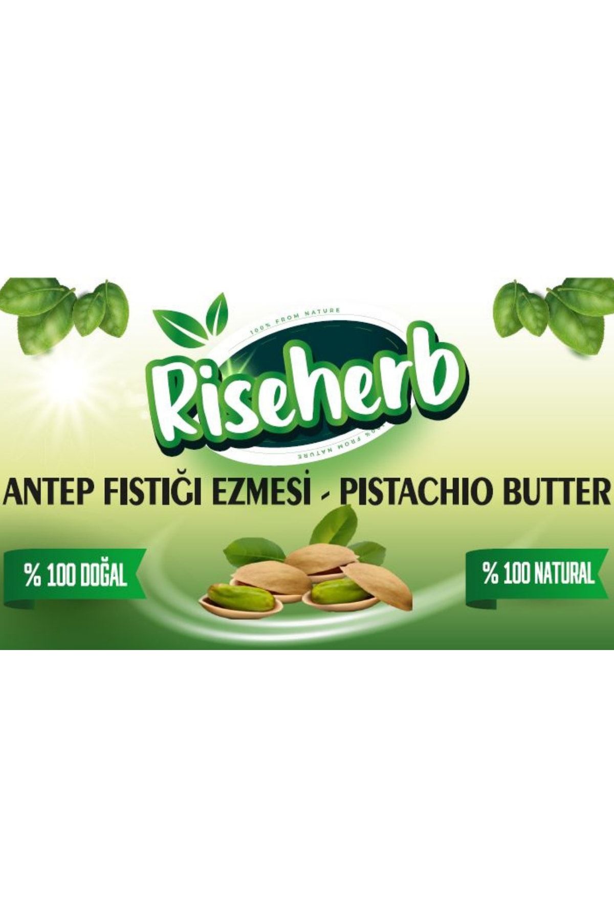 Riseherb Organik Antep Fıstığı Ezmesi 200Gr Pistachio Butter