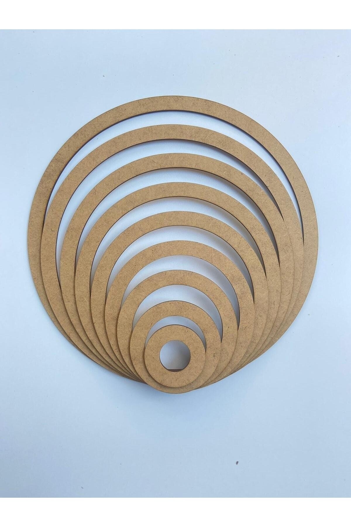 Wooden 9-Piece Pulley Largest Size 30cm Smallest Size 6cm Raw
