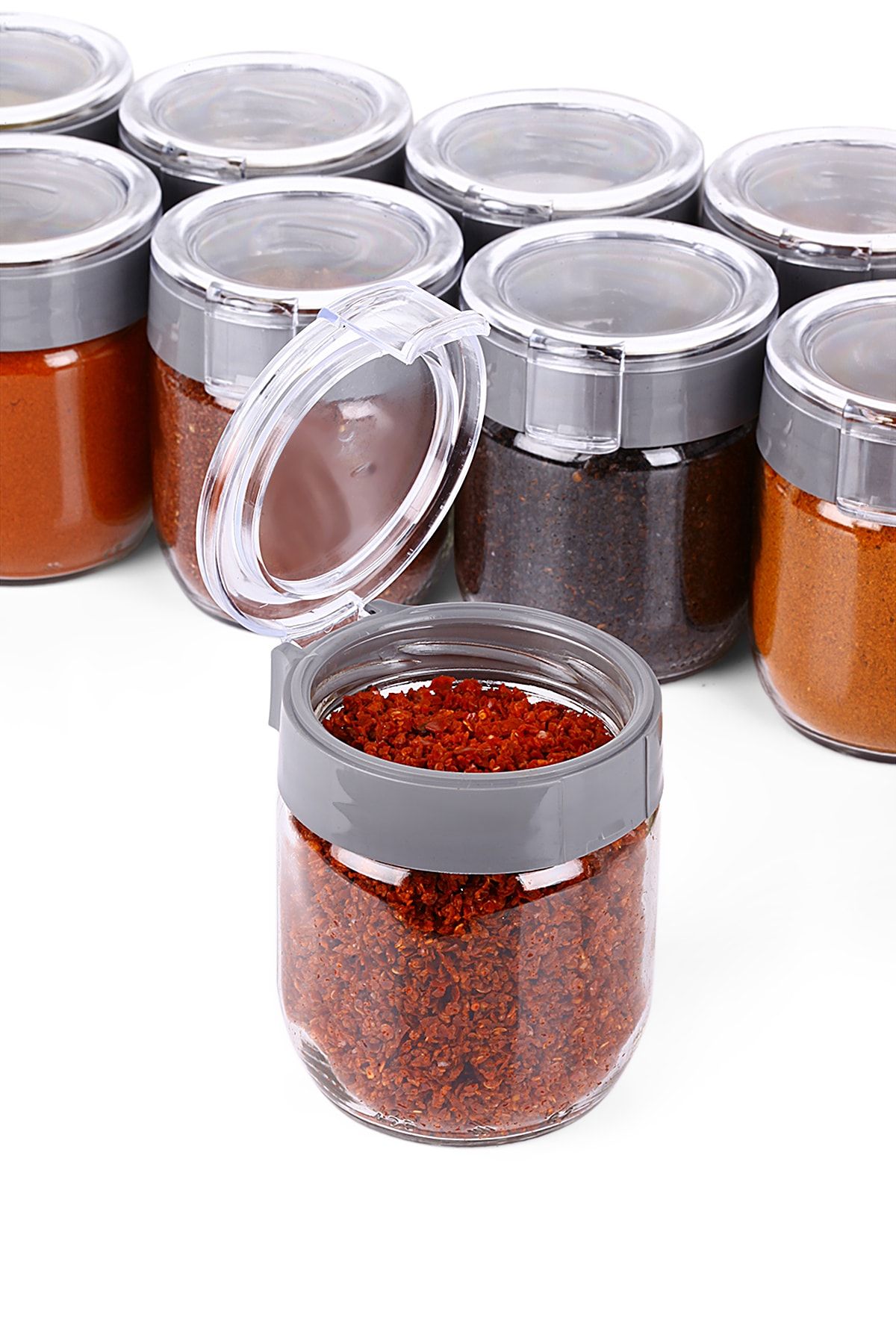 King Mop-6-Piece Glass Spice Container And Storage Container (425 Ml X 6 Pieces) - Glass Spice Container And Storage Container 2