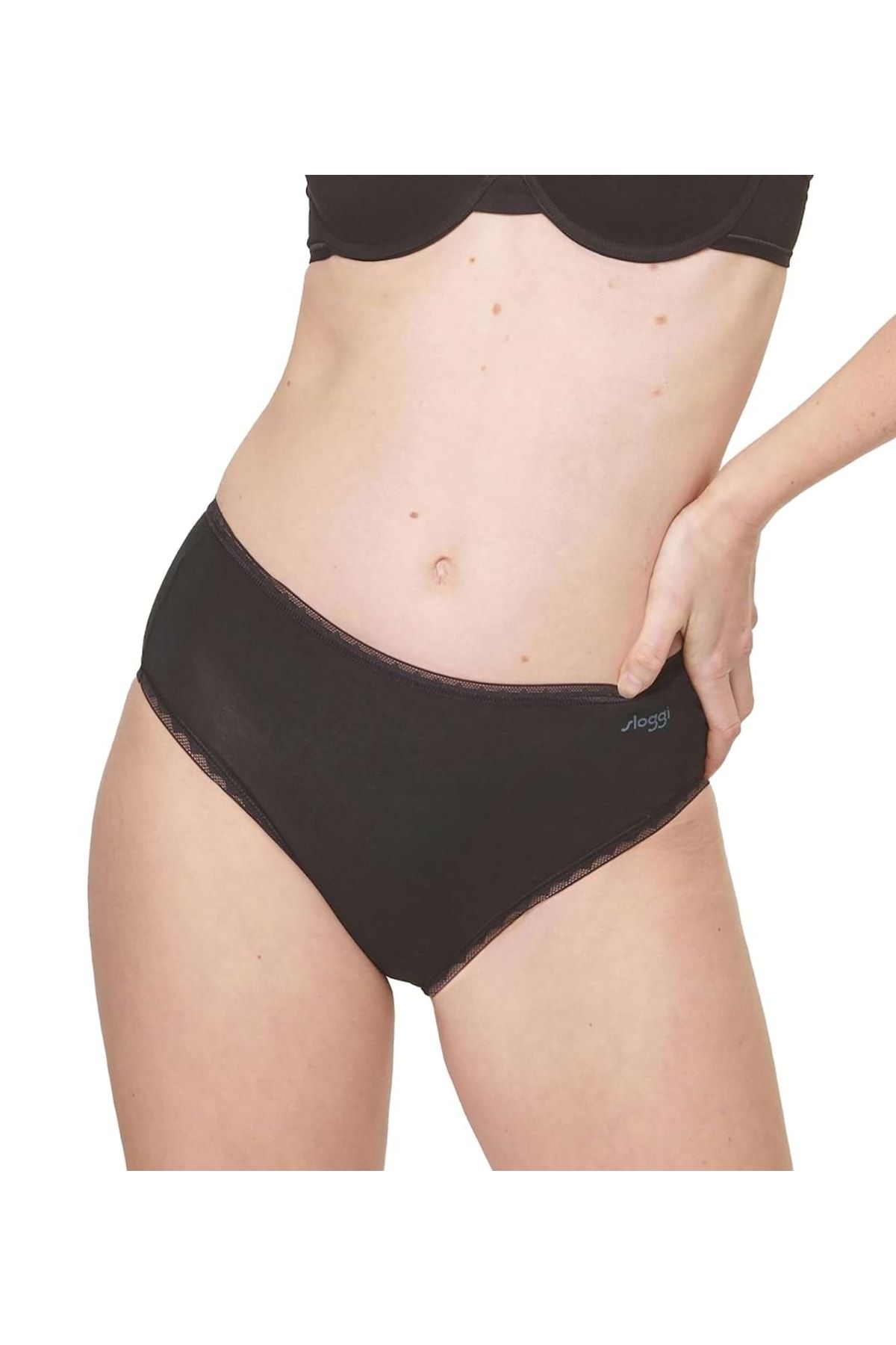 SLOGGI-Damen High Waist Slips, 2er Pack – GO High Waist C2P, Unterwäsche, Unterhose, Spitze, 4