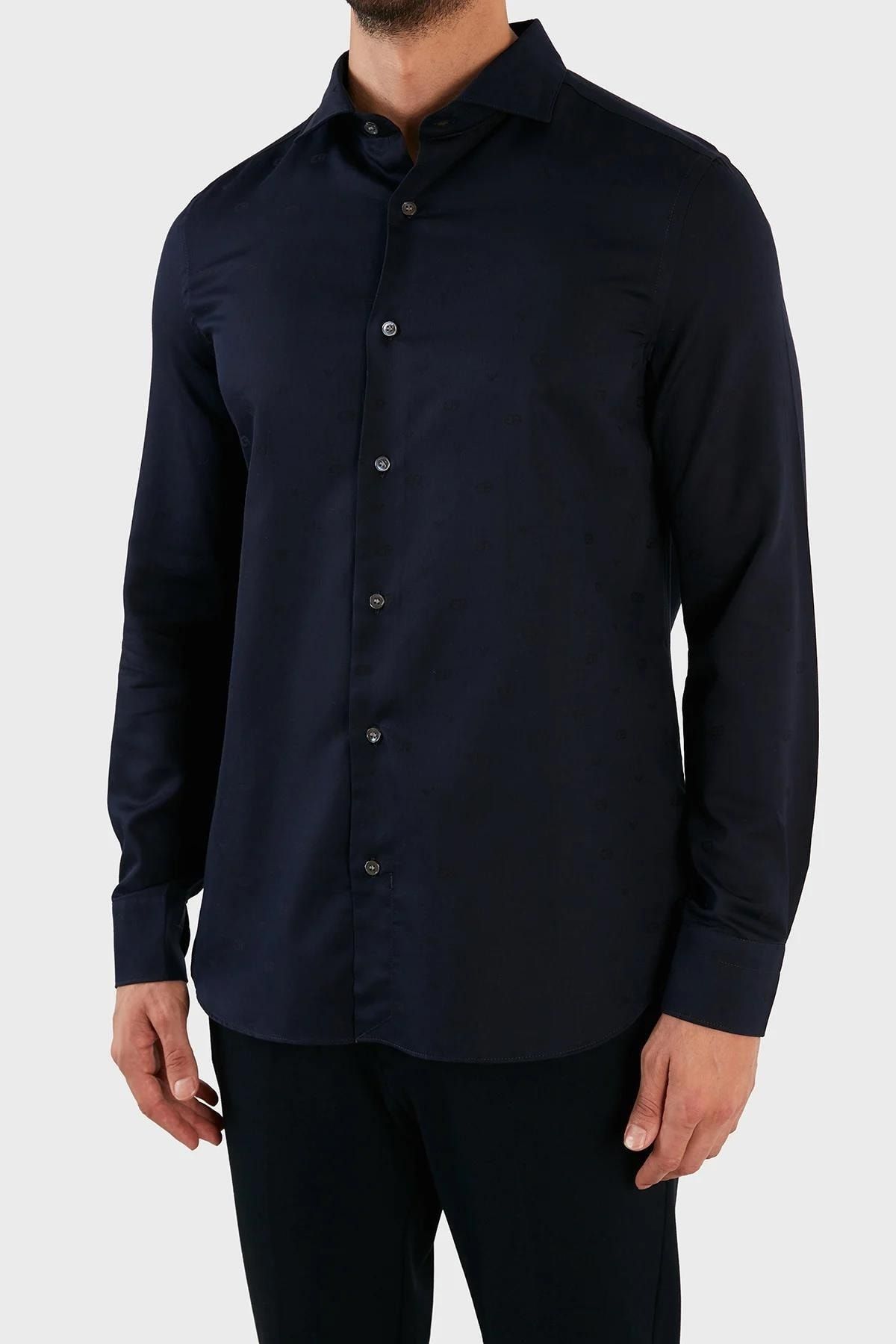 Navy armani shirt hotsell