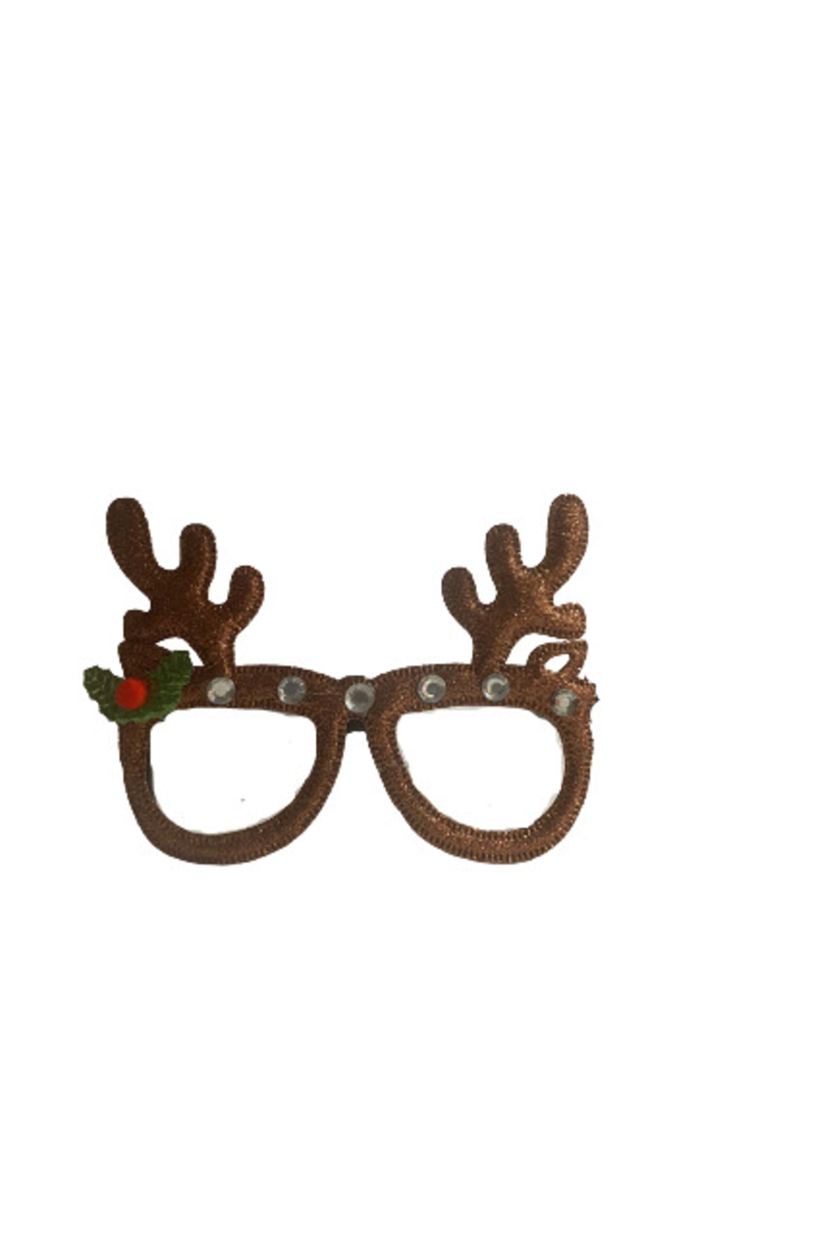 EventPartyStore Yılbaşı Gözlük Geyik Boynuz Taşlı Kahverengi